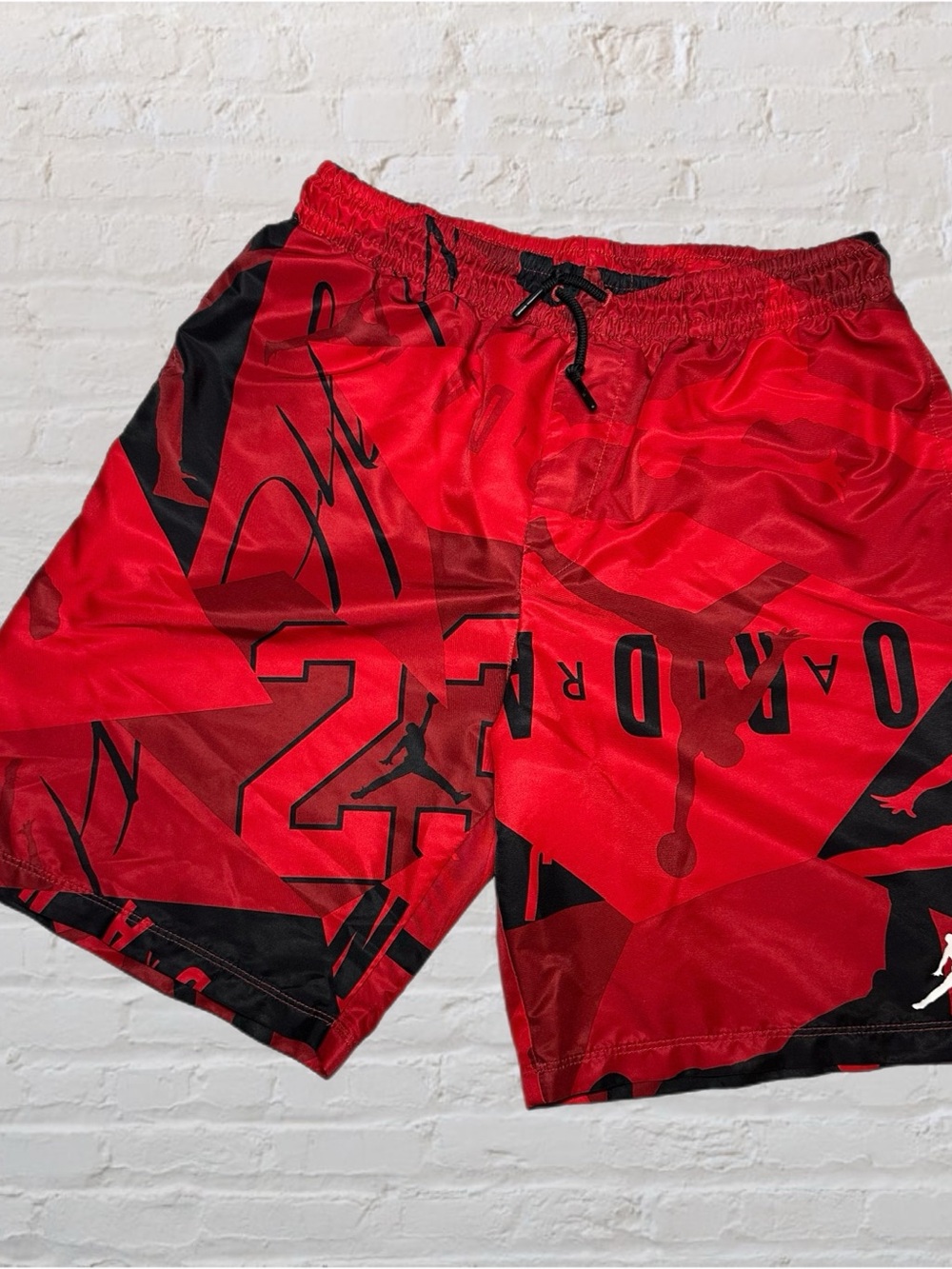 Jordan Air Red & Black Flight Graphic Basketball Swim Shorts 13-14yrs or Small
